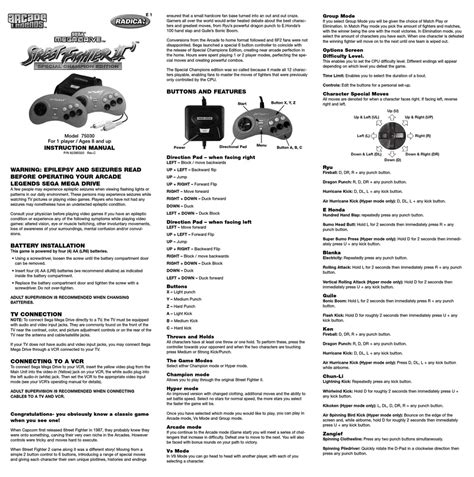 RADICA: INSTRUCTION MANUAL .
